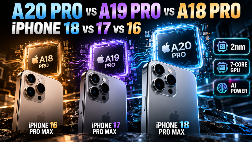 iPhone 18 Pro Max vs iPhone 17 Pro Max vs iPhone 16 Pro Max Processor Comparison